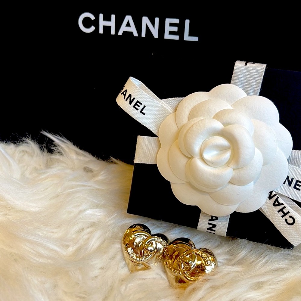 Chanel Heart turn lock earrings